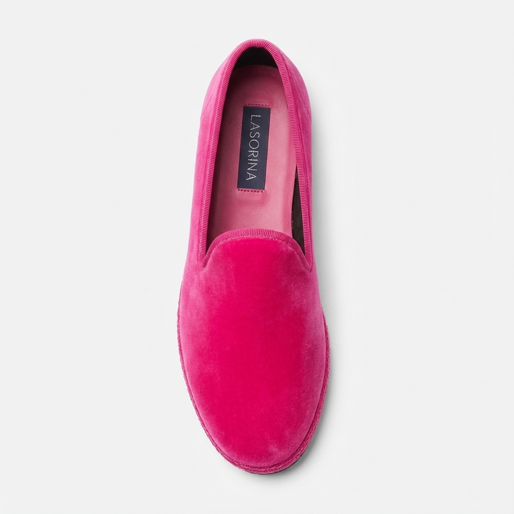 Espadrillas Lasorina in velluto italiano - Rosa