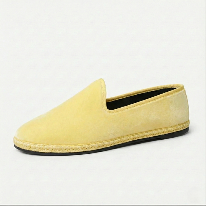 Espadrillas Lasorina in velluto italiano - Giallo pastello