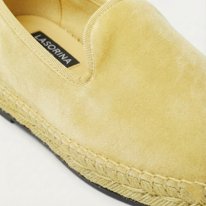 Espadrillas Lasorina in velluto italiano - Giallo pastello