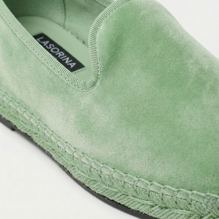 Espadrillas Lasorina in velluto italiano - Verde chiaro